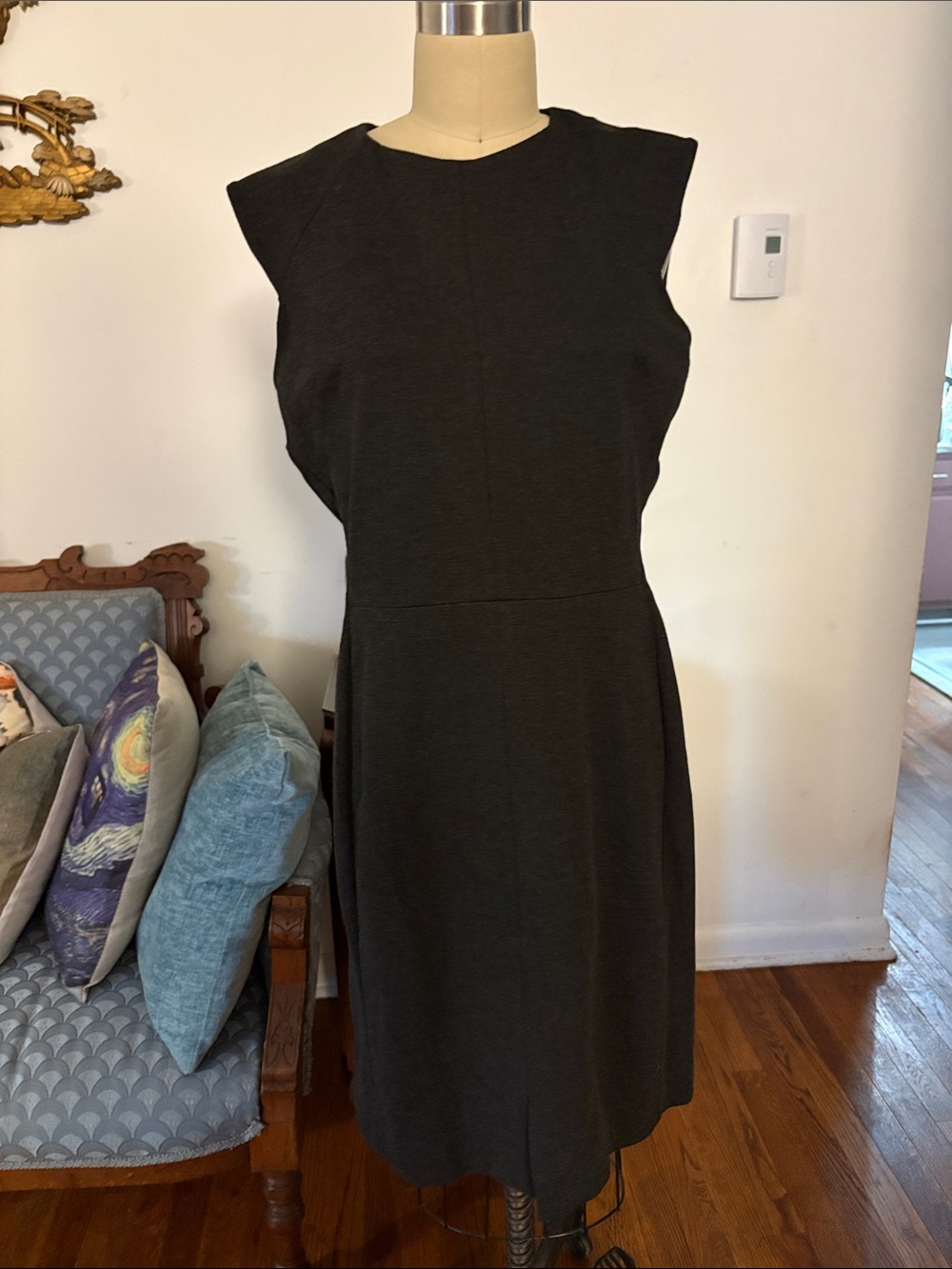 M.M.Karlie Classic Sleeveless Dark Charcoal Sheath Dress Size 14